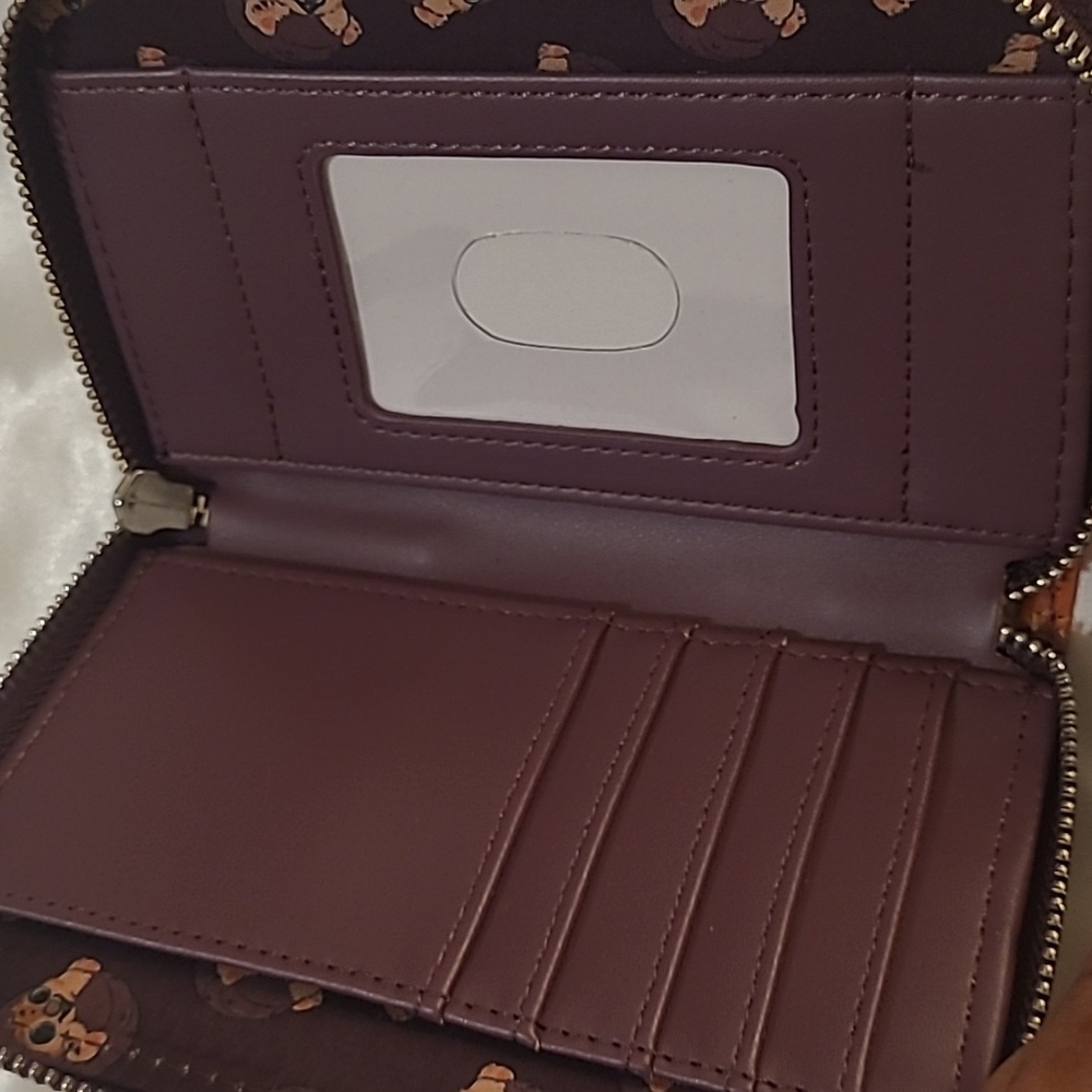 Loungefly Brown and Tan Zipper Wallet With Silver Hardware - Picture 7 of 11